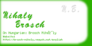 mihaly brosch business card